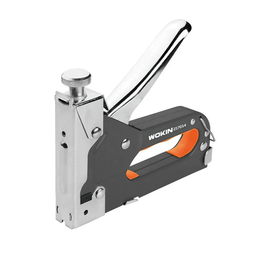 KTX-345619 Heavy-Duty 3-Way Staple Gun for Industrial Use, Compatible with Various Staples, 200 Nails Included