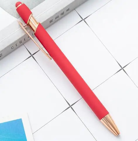 KTX-324307 2 in 1 Multifunctional Stylus and Metal Ballpoint Pen with Custom Logo, Soft Touch Rubber Body, Rose Gold Finish