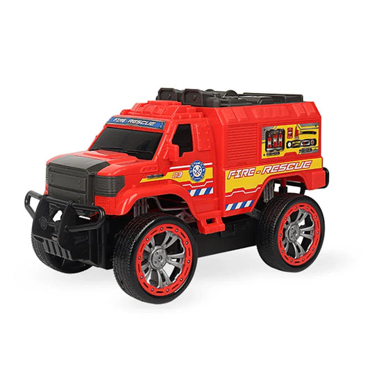 KTX-409491 Remote Control Red 27MHz Fire Truck Toy Car for Kids - 4WD, Indoor/Outdoor Use