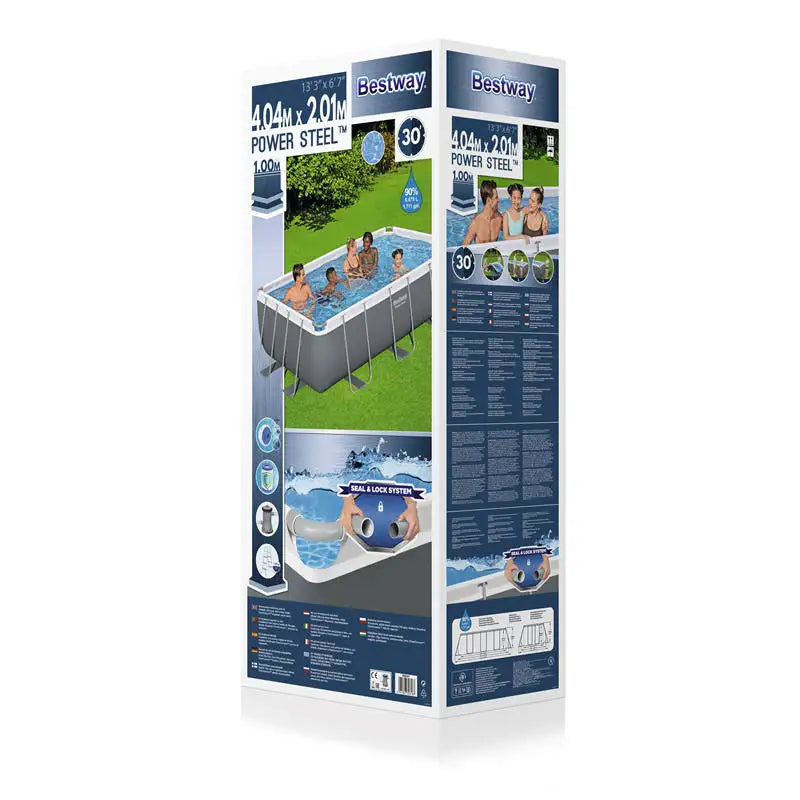 KTX-176019 Large Rectangular Steel Frame Swimming Pool for Outdoor Use