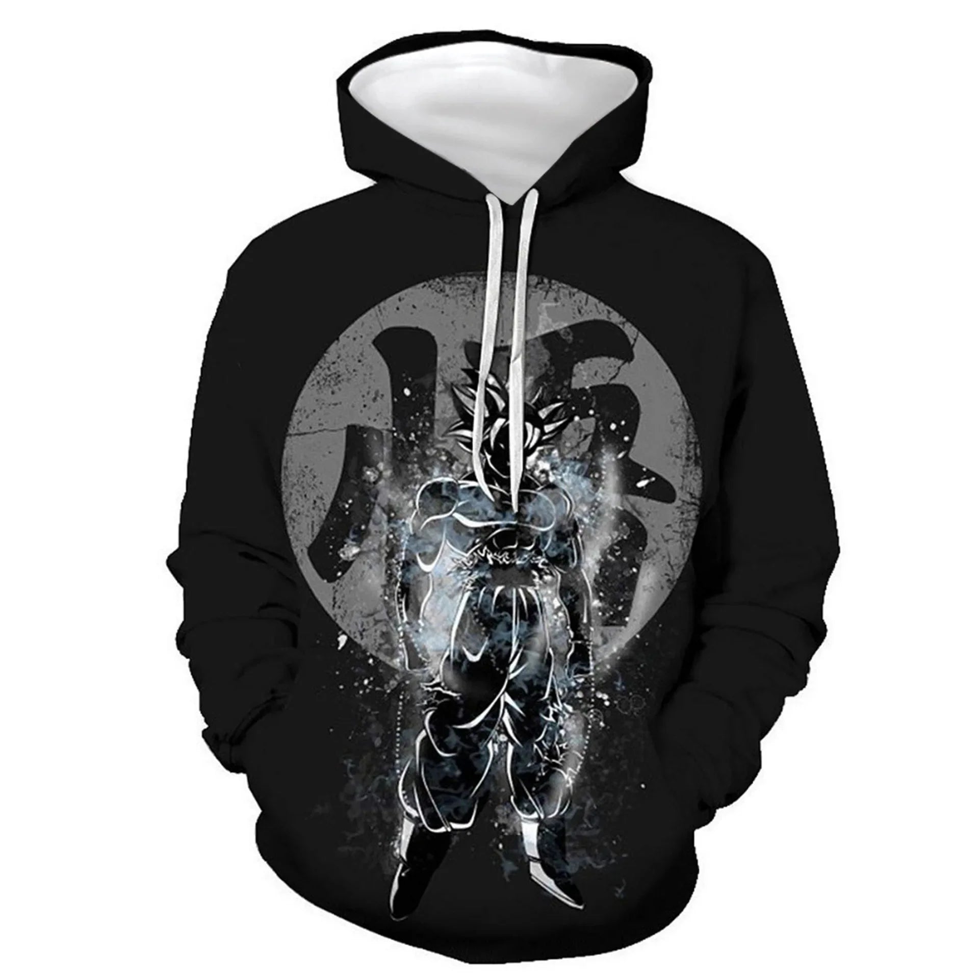 KTX-915539 OEM Custom logo Clothing Sweatshirt Long Sleeves Knitted Pullover Sweater Clothes Hooded 3D Digital Printed Anime Hoodie