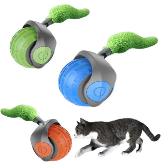 KTX-029779 Automatic Electric Pet Toy Ball with Tail for Cats and Dogs