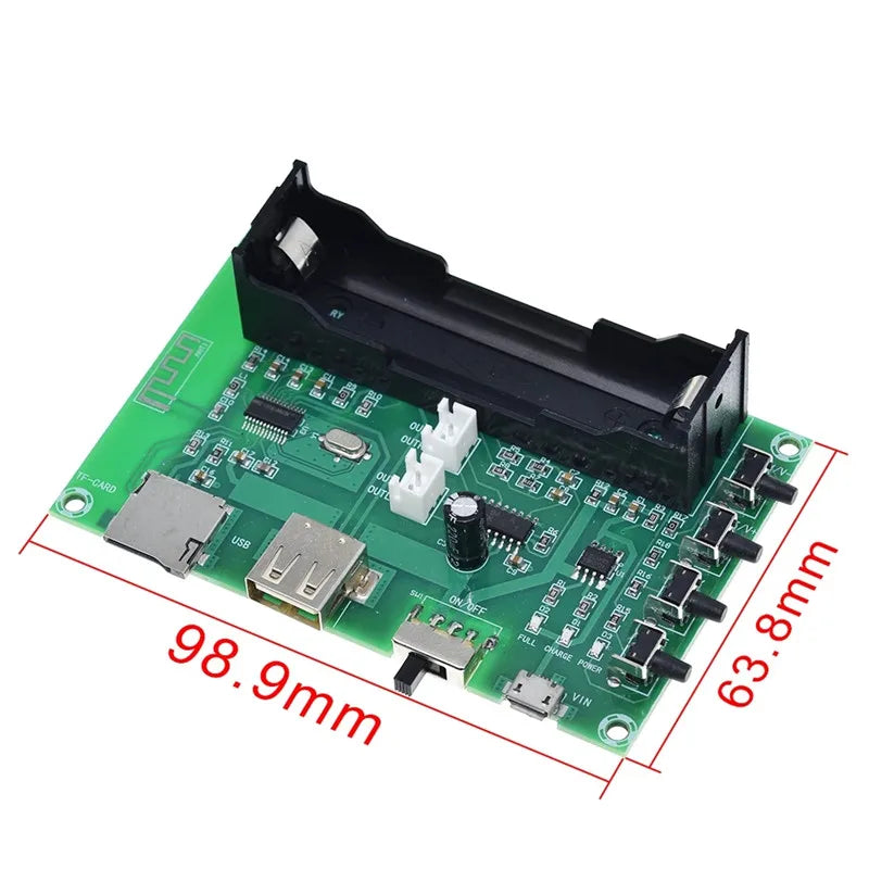 KTX-695187 Rechargeable Digital Amplifier Board with Dual Channel 10W Output