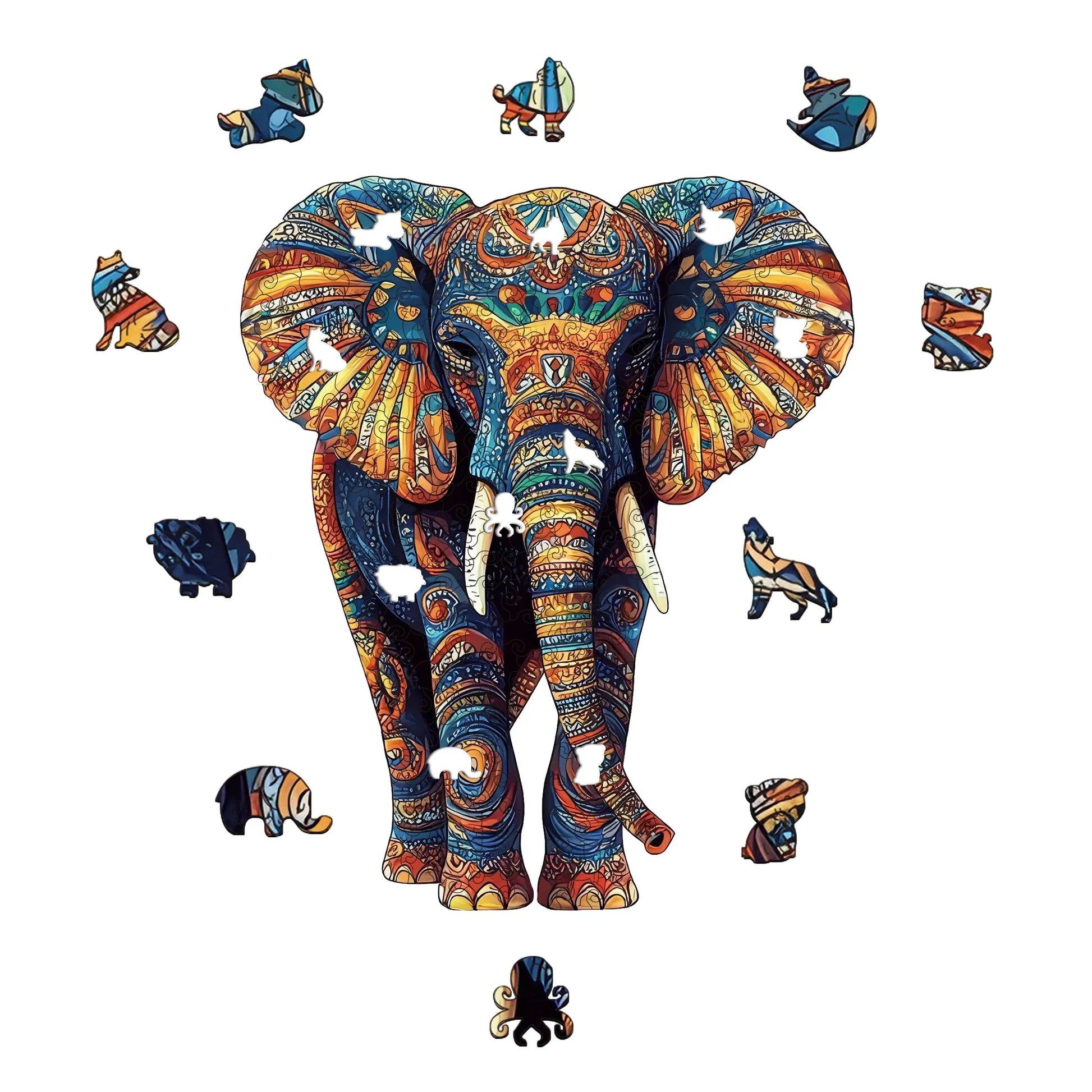 KTX-105299 DIY Unique Shape Wooden Animal A4 Jigsaw Puzzle for Adults with Wooden Pieces