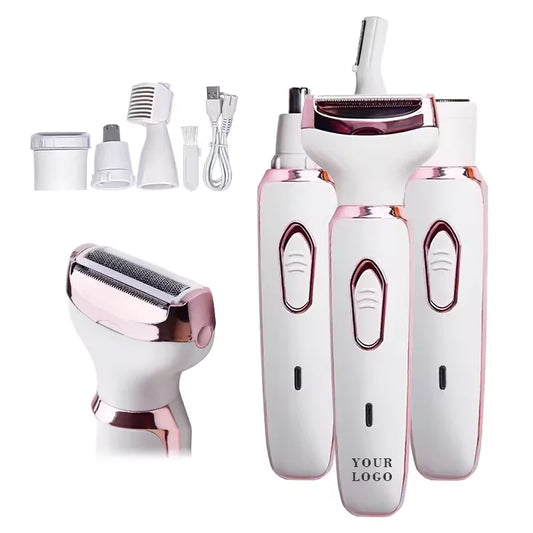 KTX-274771 Cordless Rechargeable Electric Shaver for Women - 4 in 1 Hair Removal Razor for Face, Arms, and Bikini Area