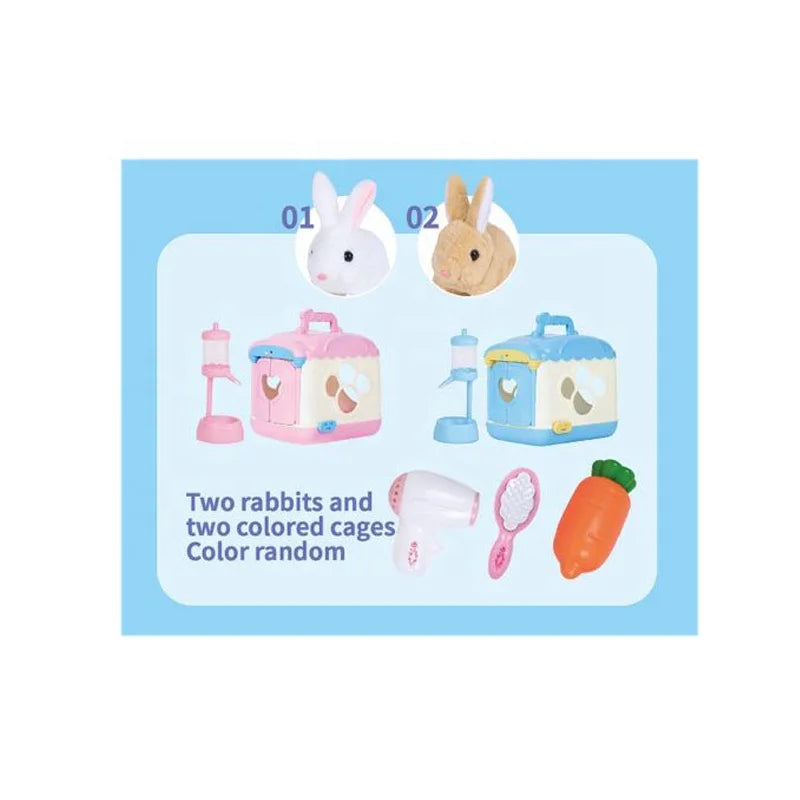 KTX-375571 Plush Rabbit Simulation Toy with Sound for Pretend Play - Ages 2 to 7