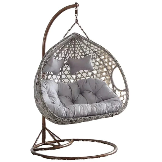 KTX-300179 Outdoor Rattan Swing Pod Double Seater Chair for Garden or Patio