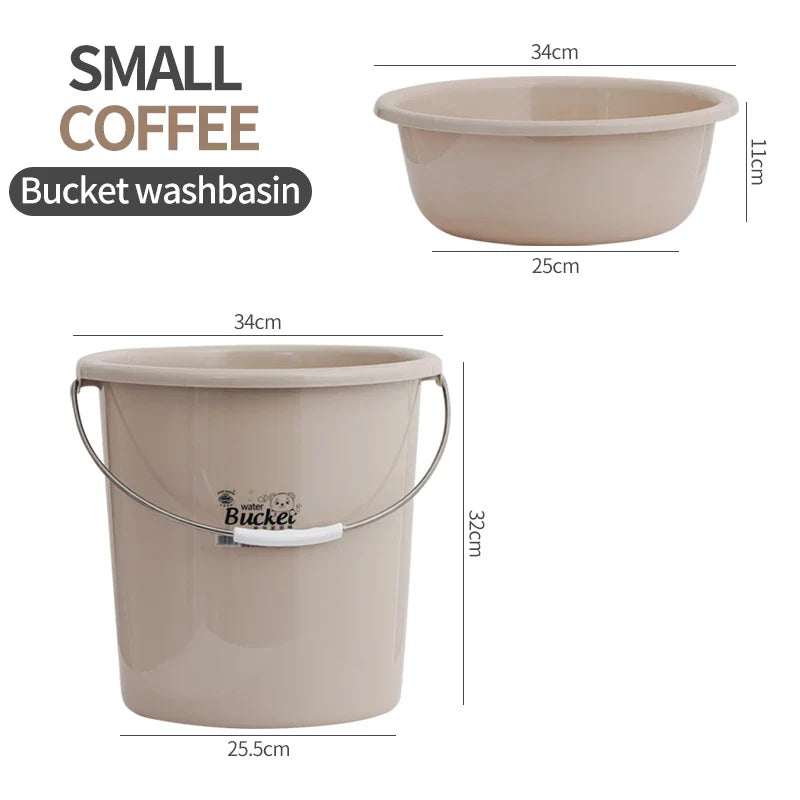 KTX-857939 Round PP Plastic Bucket with Lid for Bathroom and Washroom Use