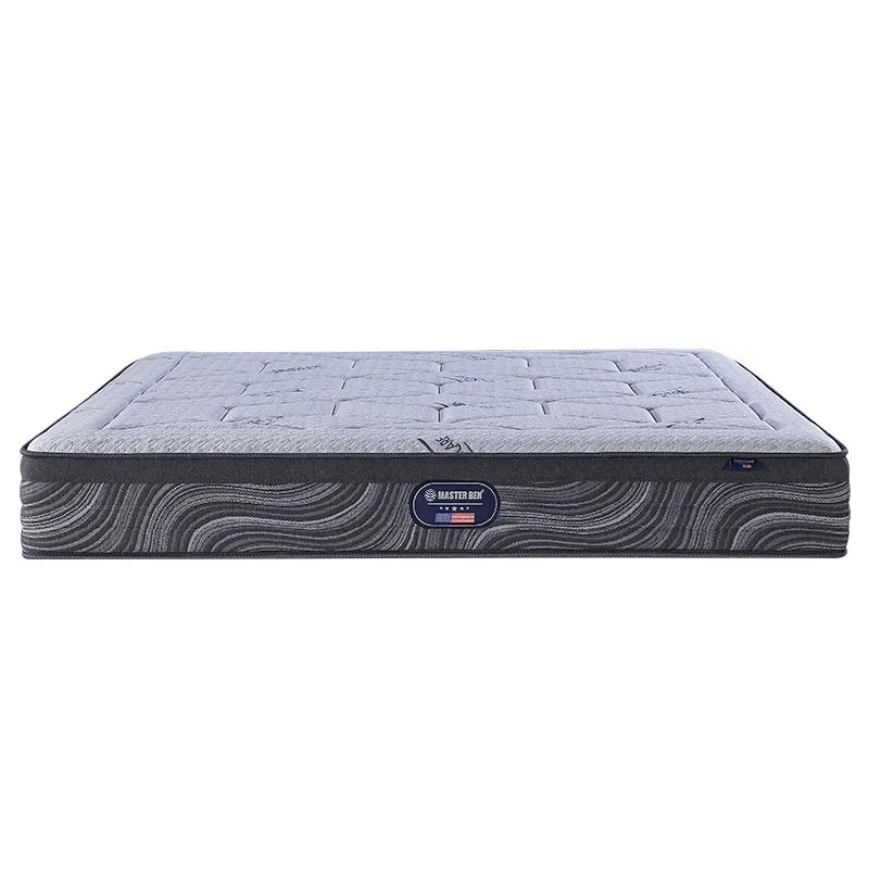 KTX-425491 Queen King Size Black Pocket Spring Mattress with Soft Cooling Foam Top Layer for Hotels