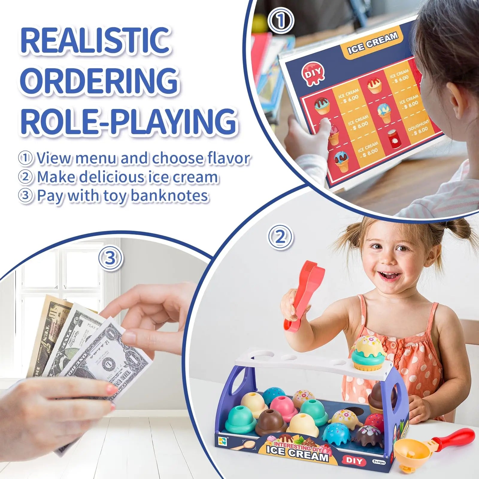 KTX-981203 Ice Cream Play Set for Kids - Fun and Engaging Dessert Kitchen Toy