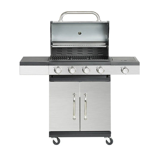 KTX-646611 4-Burner Portable Propane Gas Grill with Trolley for Outdoor Cooking