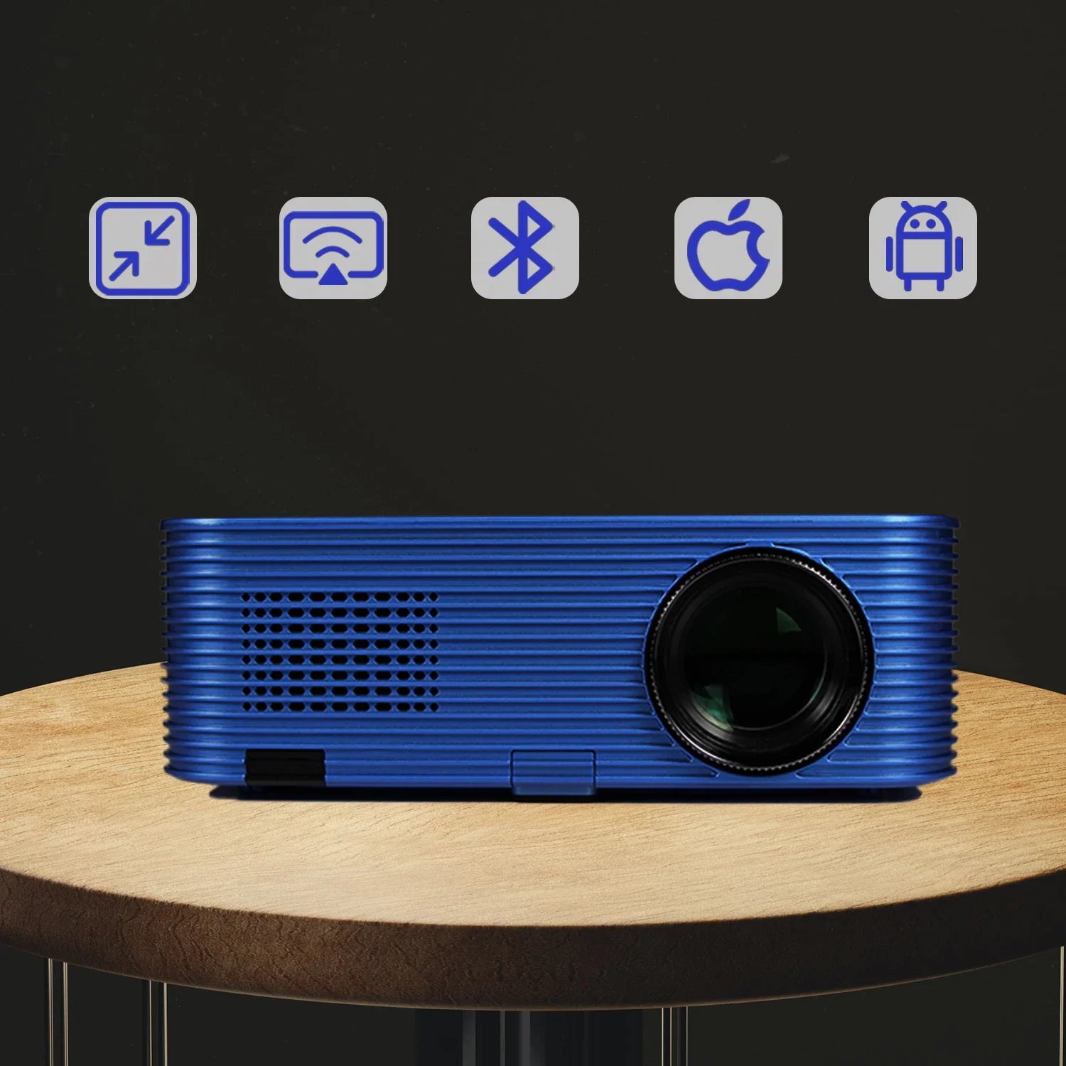 KTX-730259 Full HD LCD Projector with Wireless WiFi, Android OS, 3600 Lumens, Dual Frequency, 60-150 Inch Projection