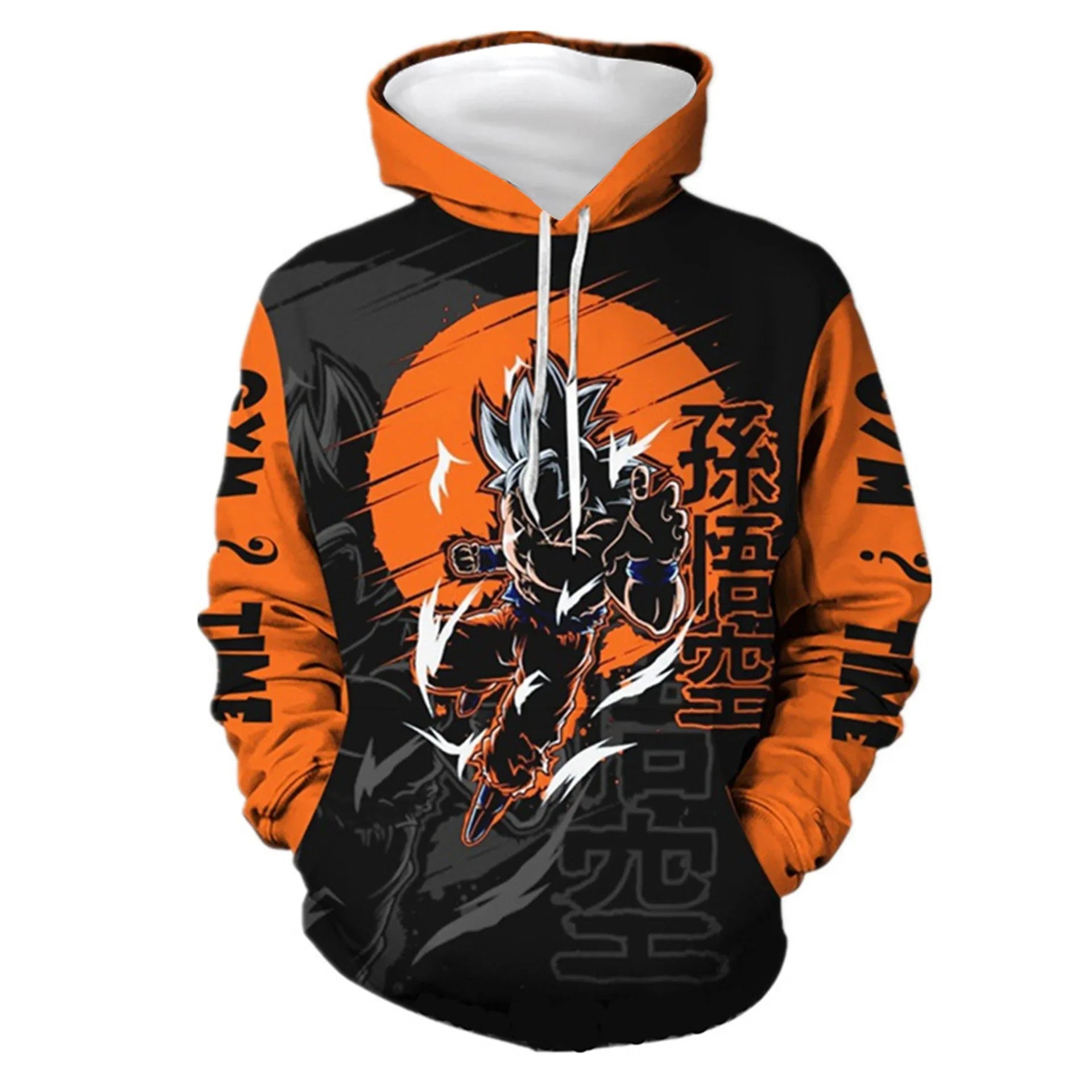 KTX-915539 OEM Custom logo Clothing Sweatshirt Long Sleeves Knitted Pullover Sweater Clothes Hooded 3D Digital Printed Anime Hoodie