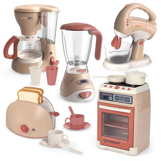 KTX-410643 Mini Electric Kitchen Appliances Toy Set for Pretend Play with Light and Sounds, Ages 2-12, EPT812597