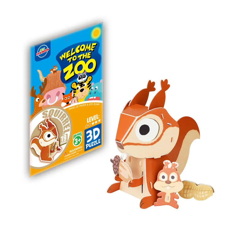 KTX-884819 3D Cardboard Animal Model Puzzle - DIY Educational Early Learning Toy for Creative Play