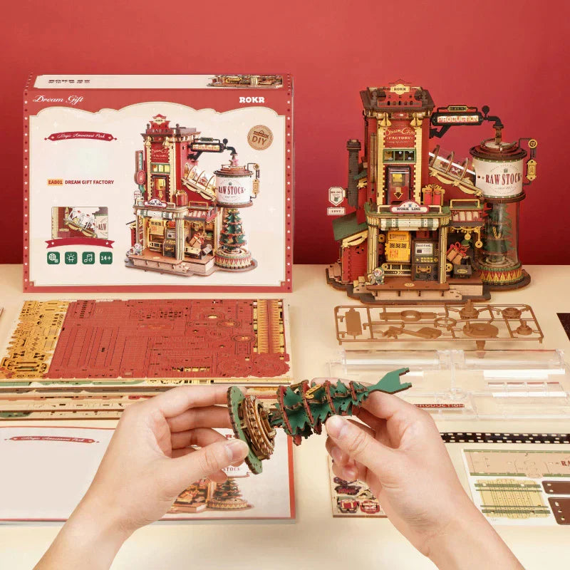 KTX-808083 3D Wooden Puzzle Music Box Assemble Kit EAB01 Dream Gift