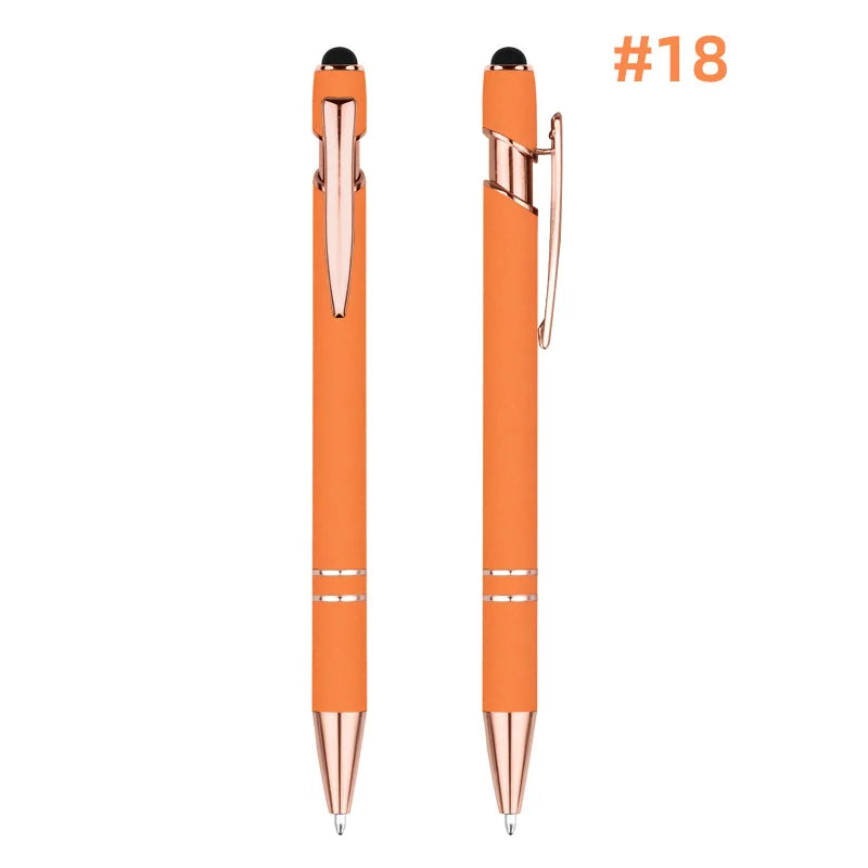 KTX-848595 Rose Gold Custom Logo Soft Touch Screen Pen with Rubber Grip for Mobile Devices