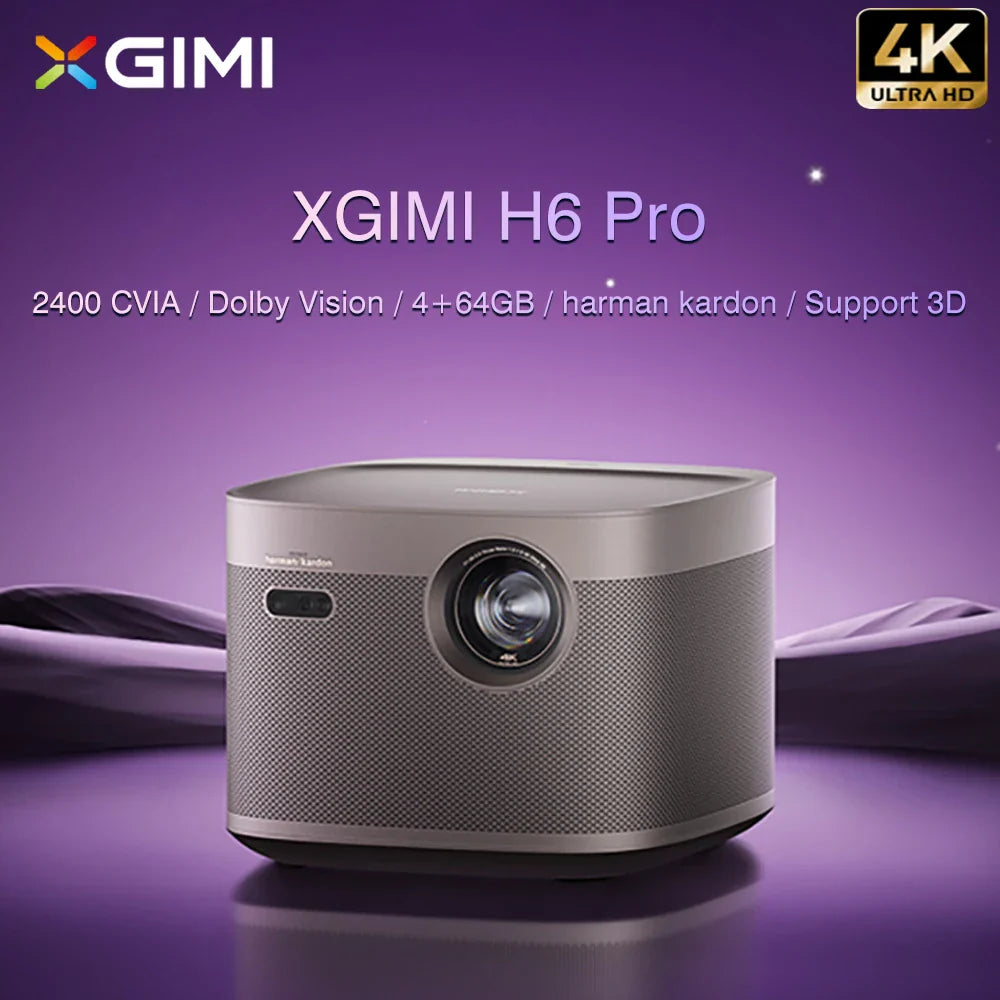 KTX-433043 XGIMI H6 4K Laser Projector with 2400 Lumens, Android System, 4GB RAM, 64GB Storage, Auto Keystone & Focus