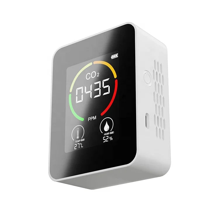 KTX-700627 Air Quality Tester CO2 Detector with Type-C Rechargeable Data Logger, Infrared Technology, LCD Display