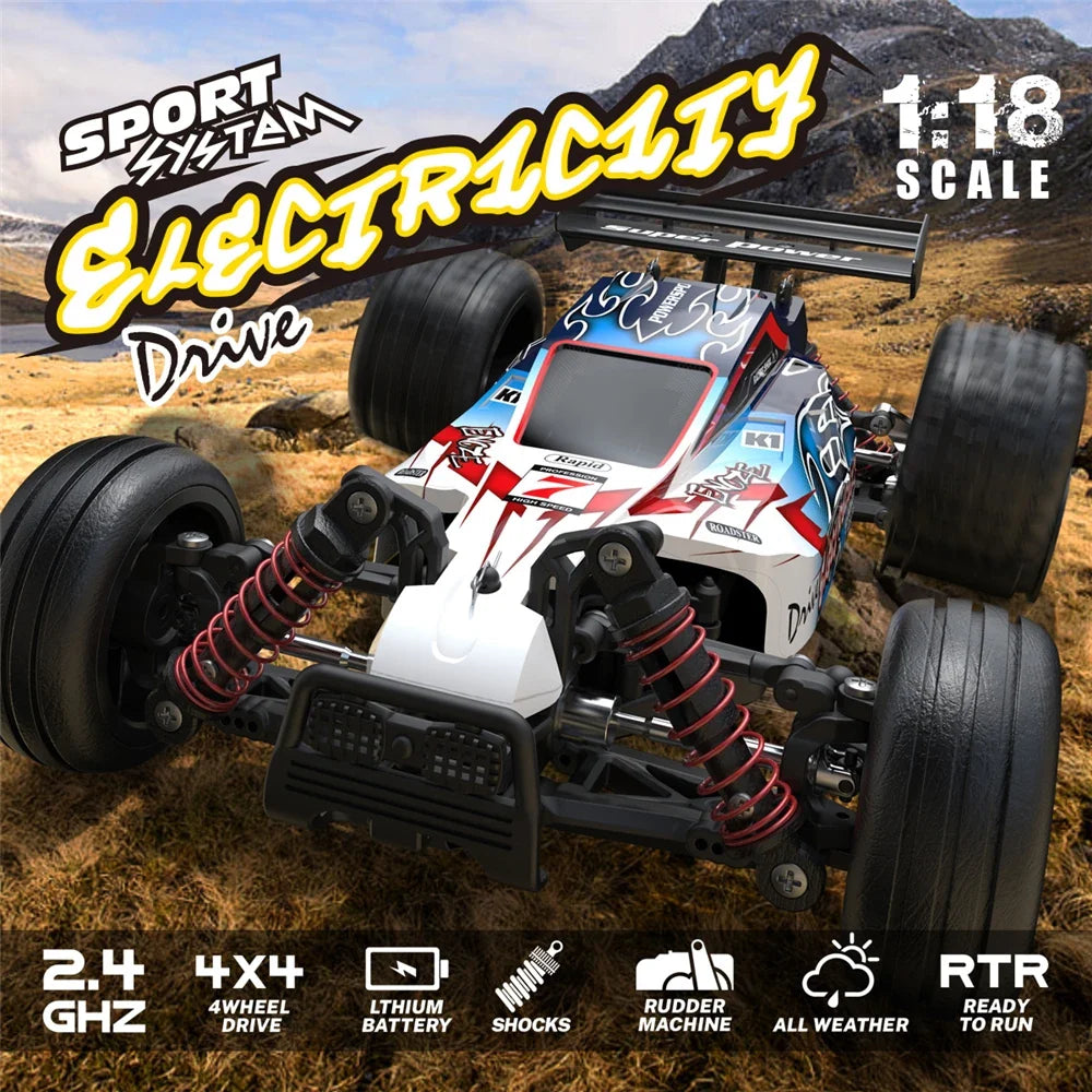 KTX-626515 High-Speed Remote Control Drift Racing Buggy 1:18 Scale Monster Truck 40 Km/h 2.4 GHz 4WD for Indoor and Outdoor Fun