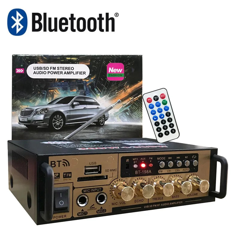 KTX-645459 Mini 12V Audio Power Amplifier with U Disk and Bluetooth Functionality