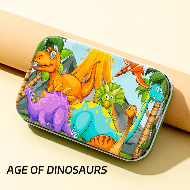 KTX-349331 60-Piece Educational Dinosaur Jigsaw Puzzle for Kids - Iron Box Wooden Puzzle Toys