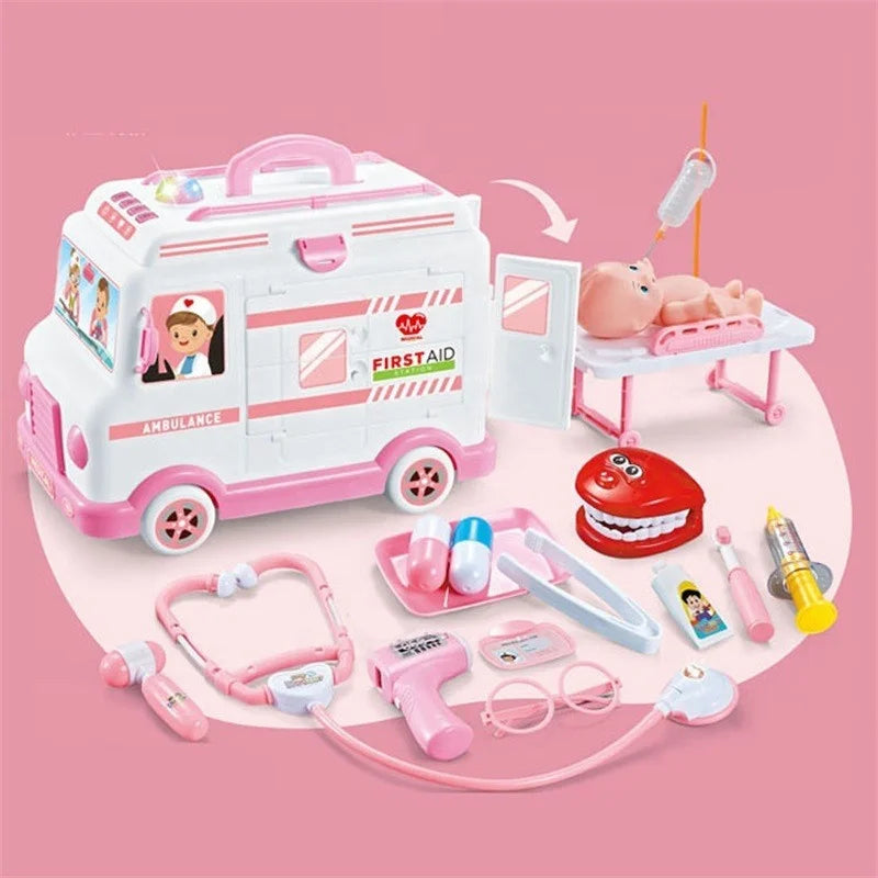KTX-868243 Doctor Toy Set with Ambulance Car and Medical Kit for Role Play and Imaginative Play