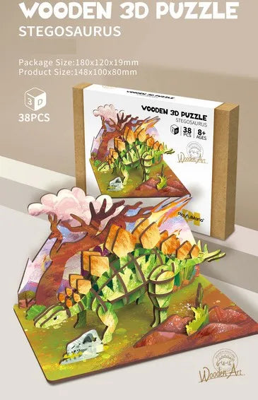 KTX-855891 Wooden 3D Insect Puzzle Set - Butterfly and Bee Models for Kids Educational Fun