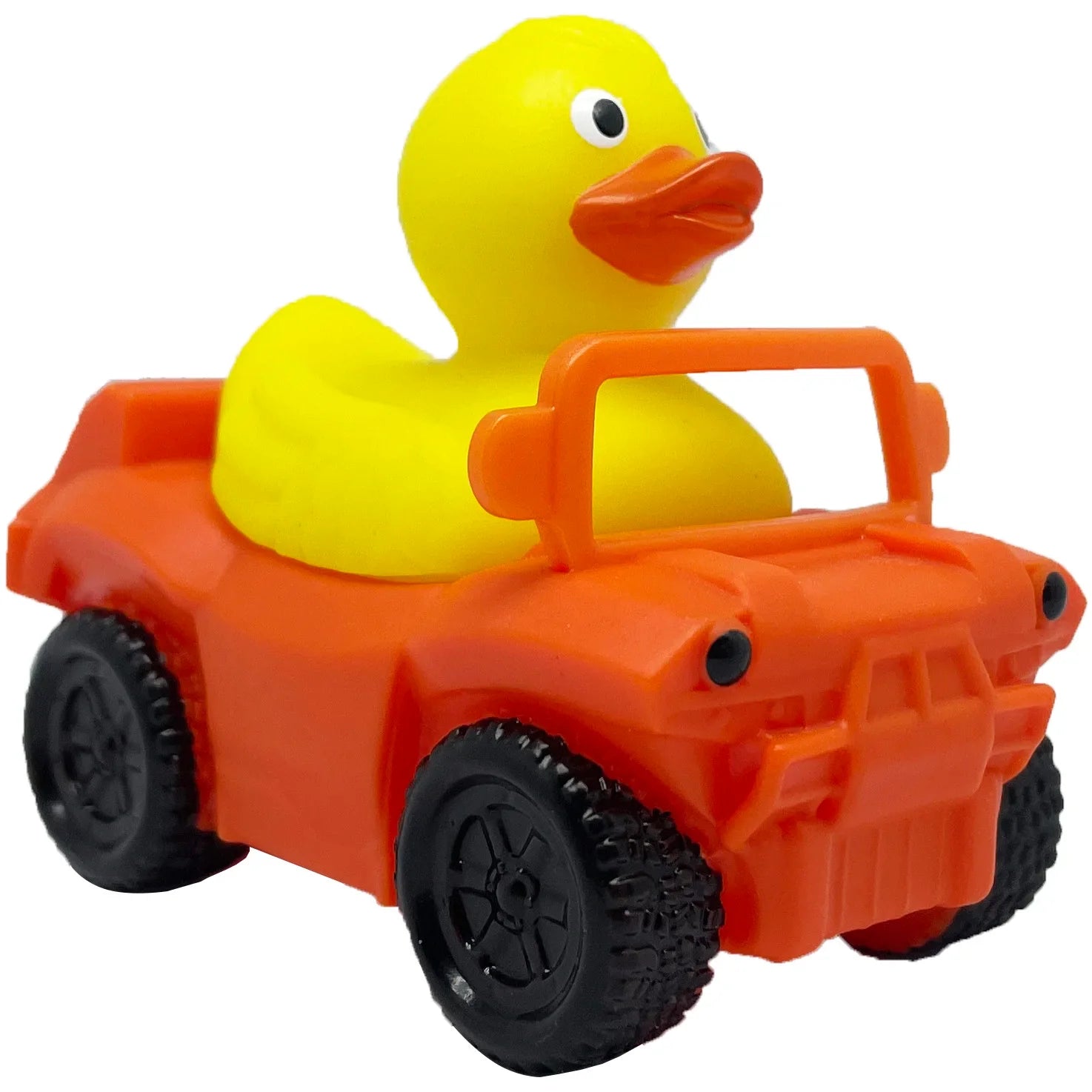 KTX-222867 Floating Yellow PVC Duck with Squeaker - Fun Bath Toy for Babies