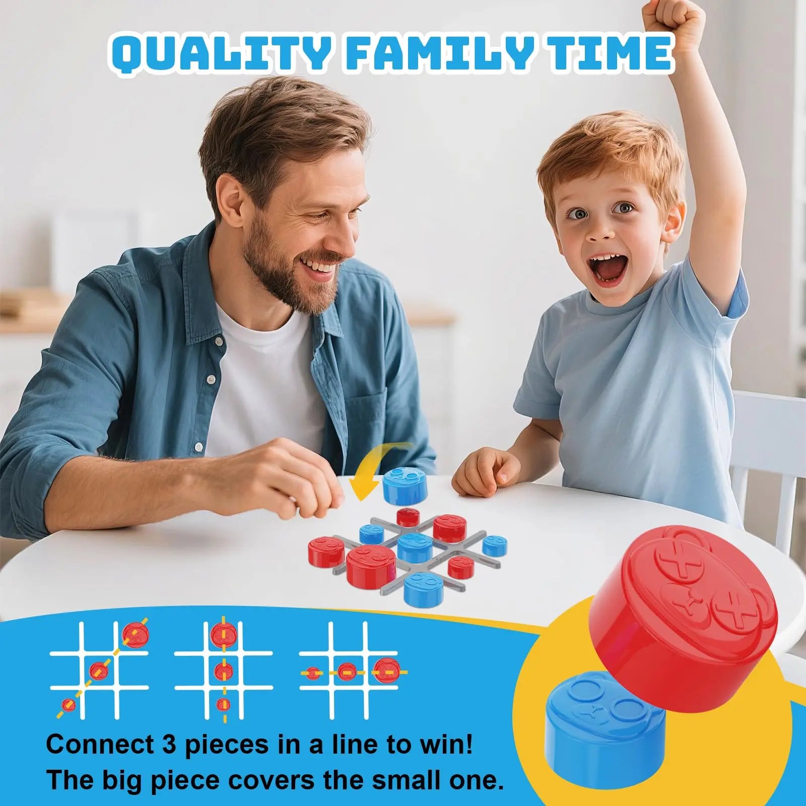 KTX-642323 2-in-1 Digital Handheld Tic Tac Toe Game Console for Engaging Fun Entertainment