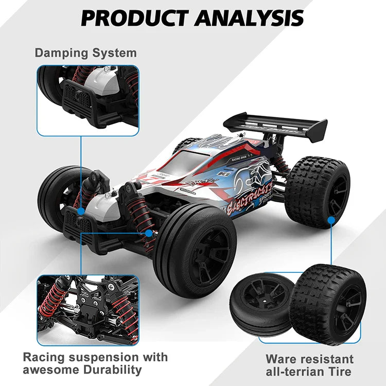 KTX-626515 High-Speed Remote Control Drift Racing Buggy 1:18 Scale Monster Truck 40 Km/h 2.4 GHz 4WD for Indoor and Outdoor Fun