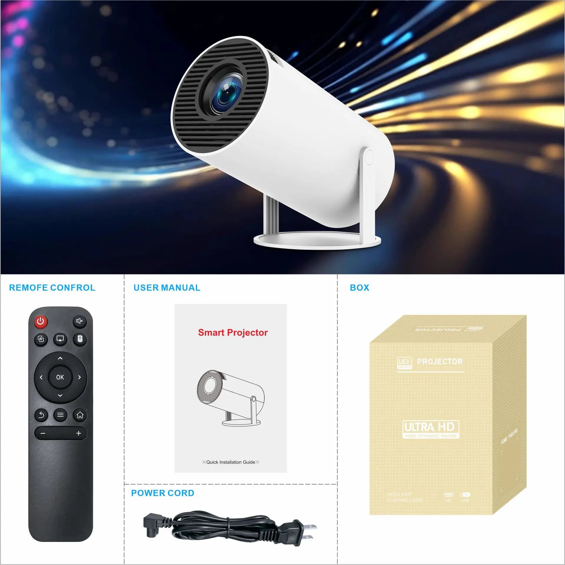 KTX-613843 Compact K5 3566 Projector for Home, Office, and Bedroom Wall Projection
