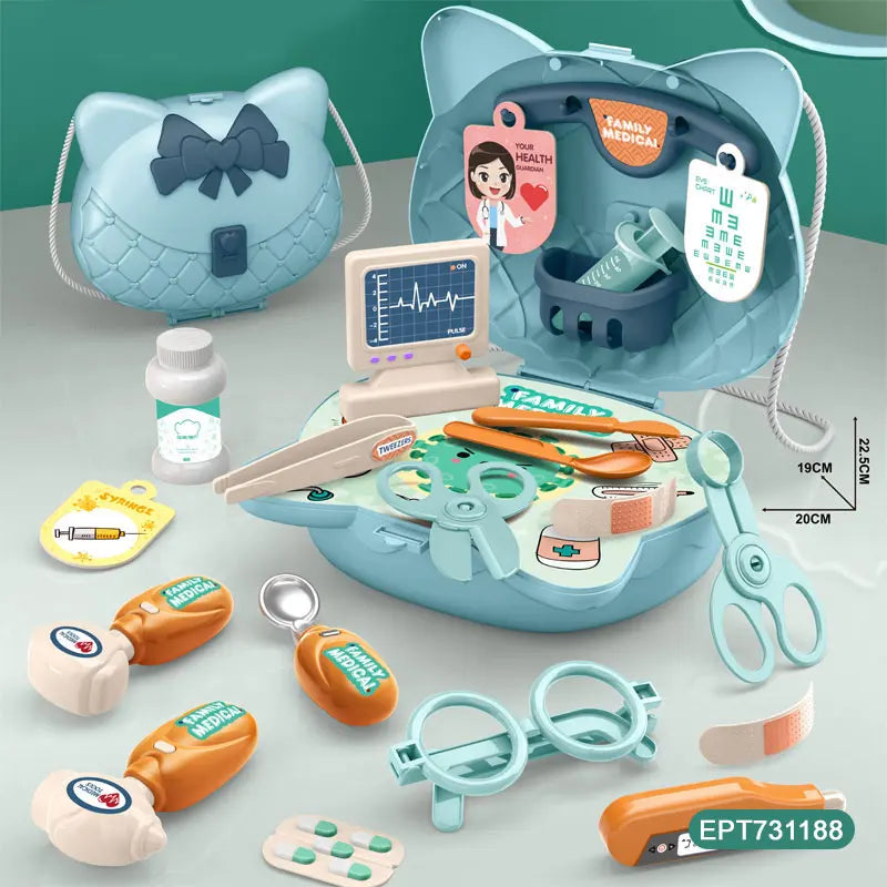 KTX-620755 Educational Plastic Kitchen Playset Backpack for Kids Ages 2-13