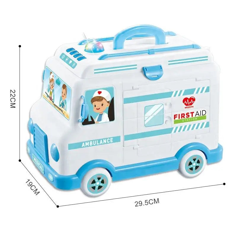 KTX-030931 Electric Ambulance Car Toy Play Set with Doctor Doll and Medical Kit for Imaginative Role Play