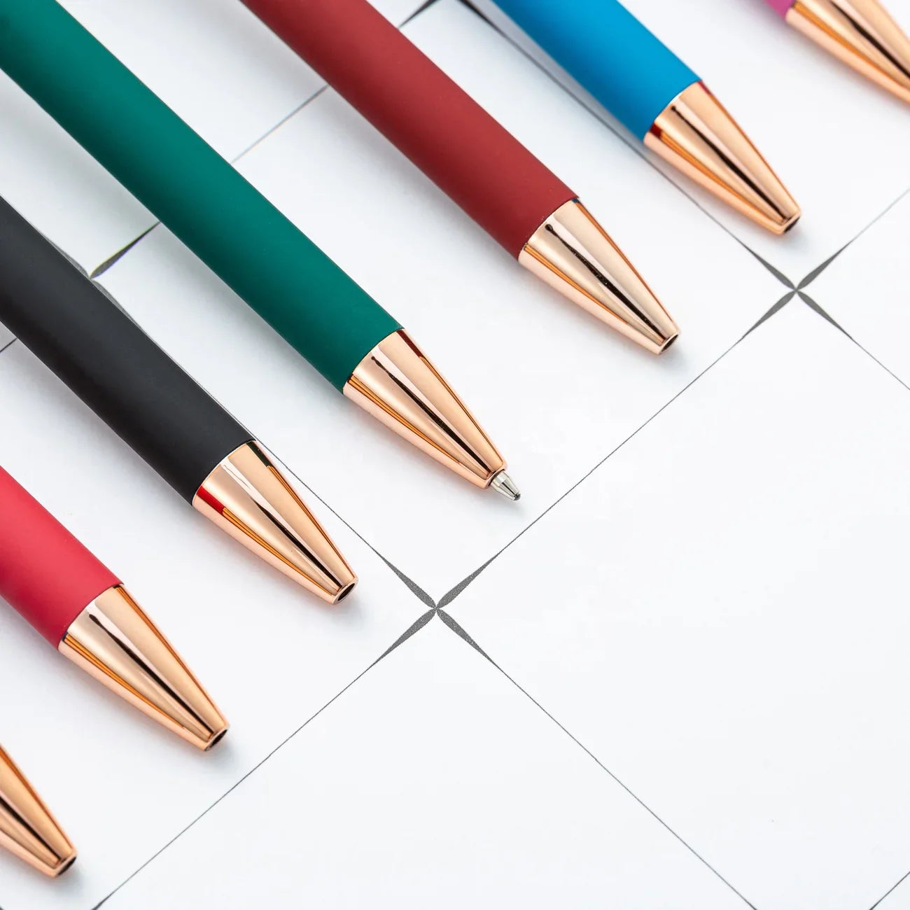 KTX-684755 Rose Gold Soft Touch Ballpoint Stylus Pen with Touch Screen Compatibility