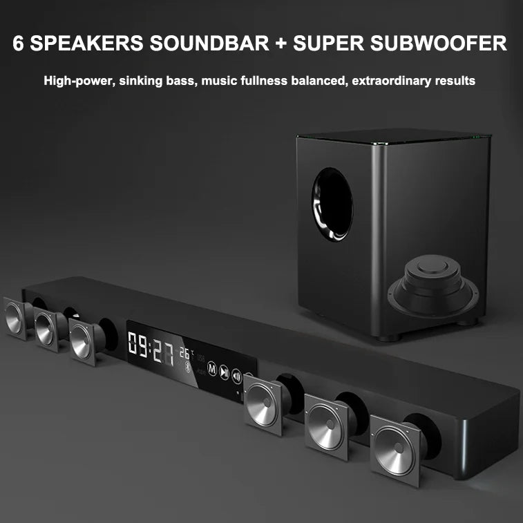 KTX-369299 120W 2.1CH Stereo Sound Bar with Subwoofer and 3D Surround Sound for TV