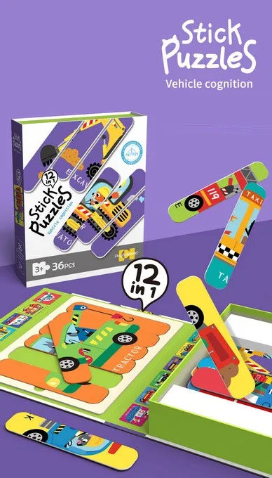 KTX-445715 36PCS Baby Matching Card Puzzle Set - Educational Cartoon Animal Jigsaw Toys for Kids