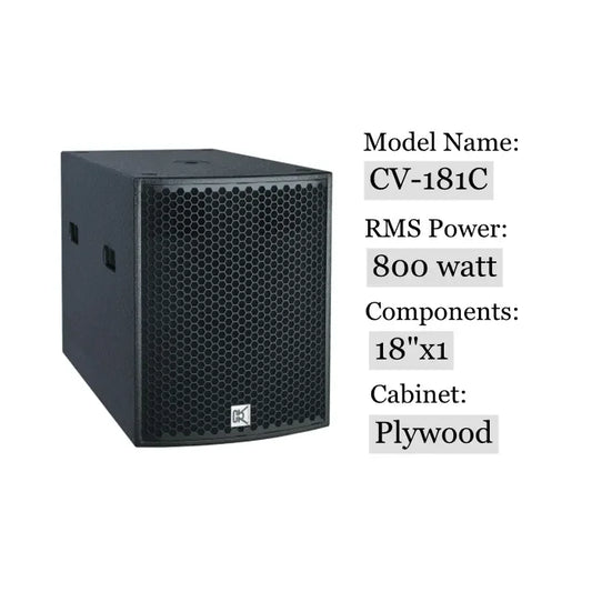 KTX-466451 18 Inch Powered DJ Subwoofer Speaker for Deep Bass Sound