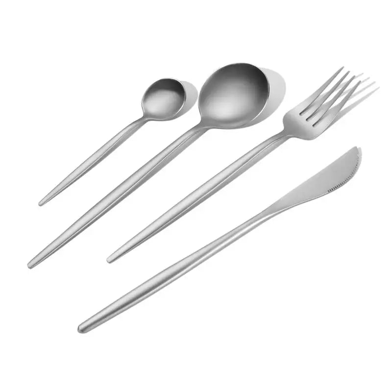 KTX-280083 24-Piece Gold Stainless Steel Flatware Set with Gift Box for Parties and Weddings