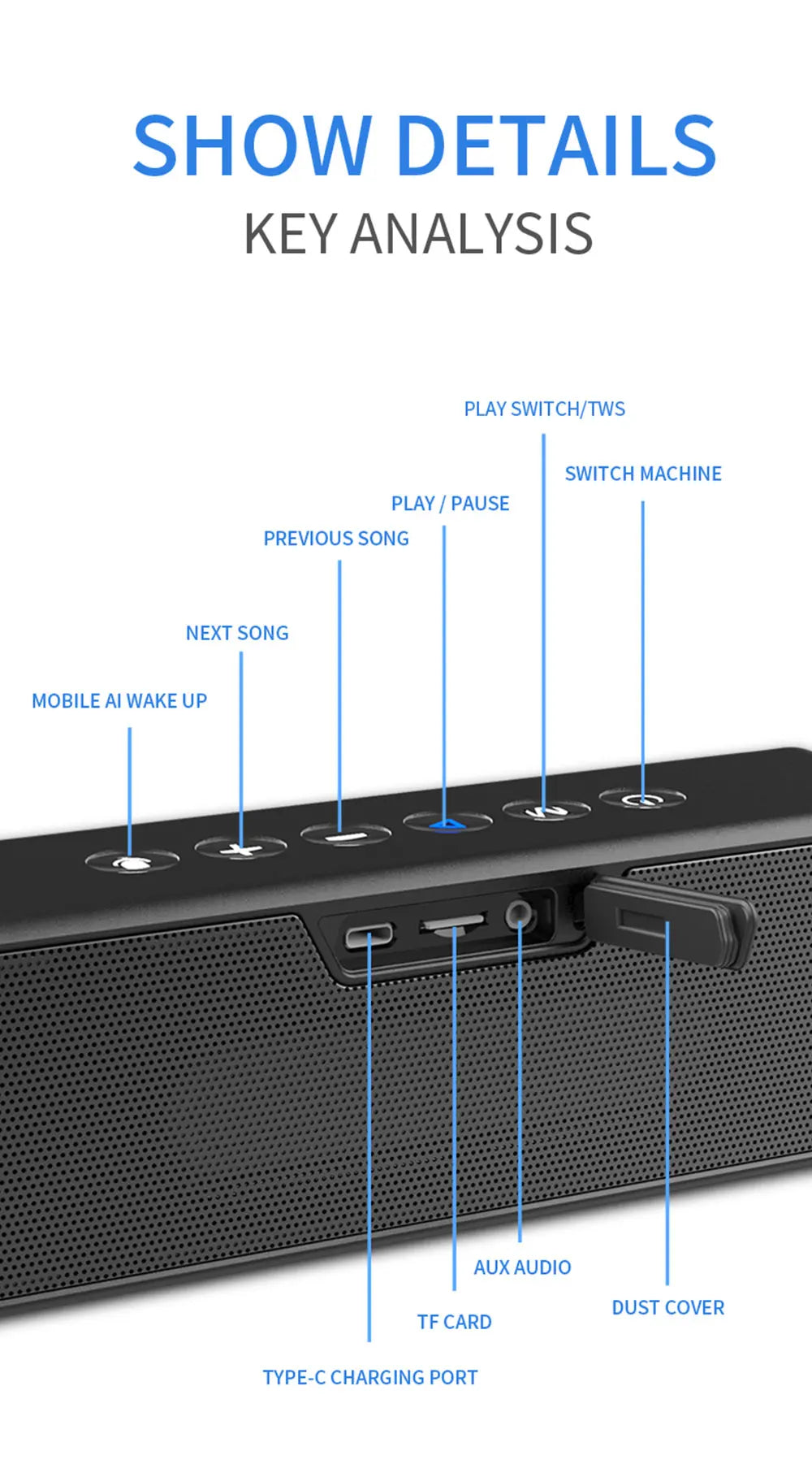 KTX-939859 Portable Wireless Speaker with IPX7 Waterproof Rating and 24 Hours Playtime, Dual 20W Bass Performance
