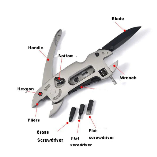 KTX-607763 Custom Logo 8-in-1 Multi-Function Survival Wrench Tool Set for Outdoor Camping and EDC Use
