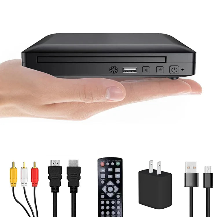 KTX-747219 Portable HDMI-Compatible Full HD 1080P DVD Player with USB Support for CD, MP3, MP4, RW, and VCD Playback