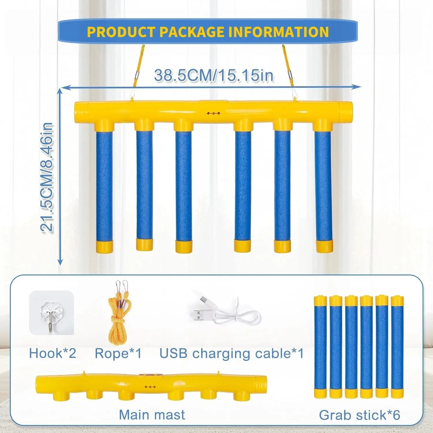 KTX-624211 Upgrade Reflex Drop Sticks Challenge Game with Voice Prompts and Remote Control for Indoor Fun