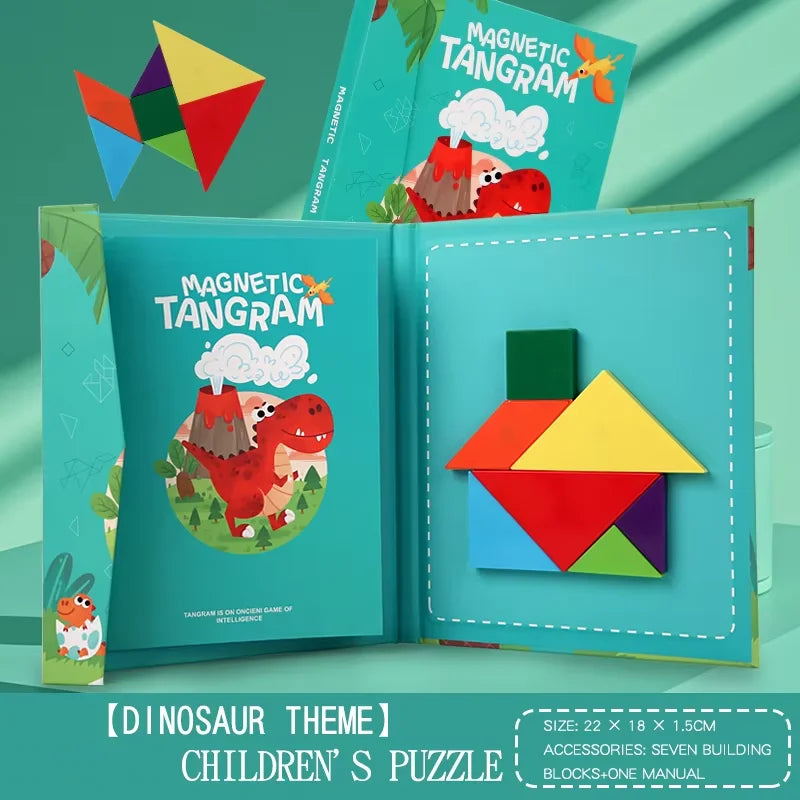 KTX-141203 Montessori Geometry Tangram Paper Puzzle Book for Kids - Educational DIY Learning Toy
