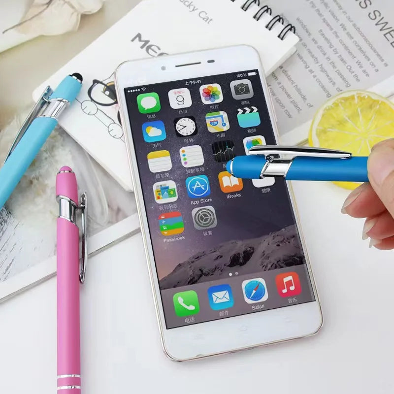 KTX-880211 Aluminium Ballpoint Stylus Pen with Soft Rubber Tip for Touch Screens - Custom Logo Available