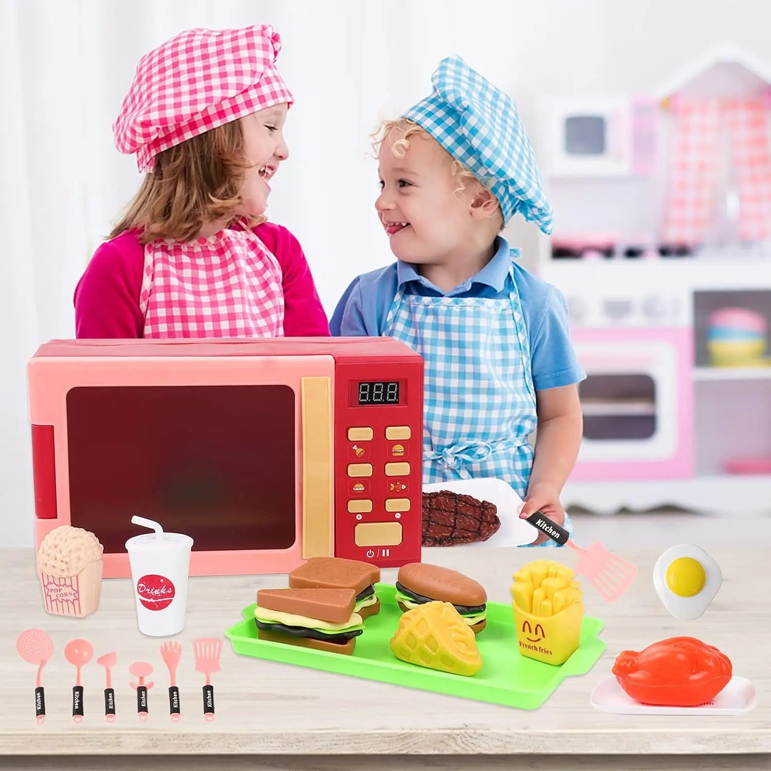 KTX-130387 Realistic 23-Piece Electric Kitchen Appliances & Tool Play Set for Kids