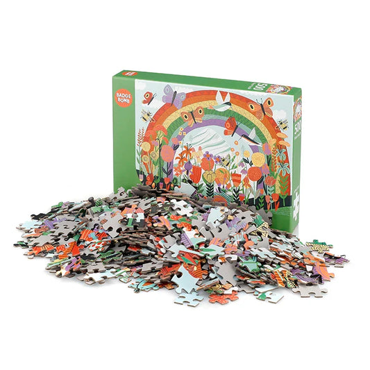 KTX-973075 500 Piece Custom Paper Puzzle - Pollinator's Playground for Ages 2 to 7