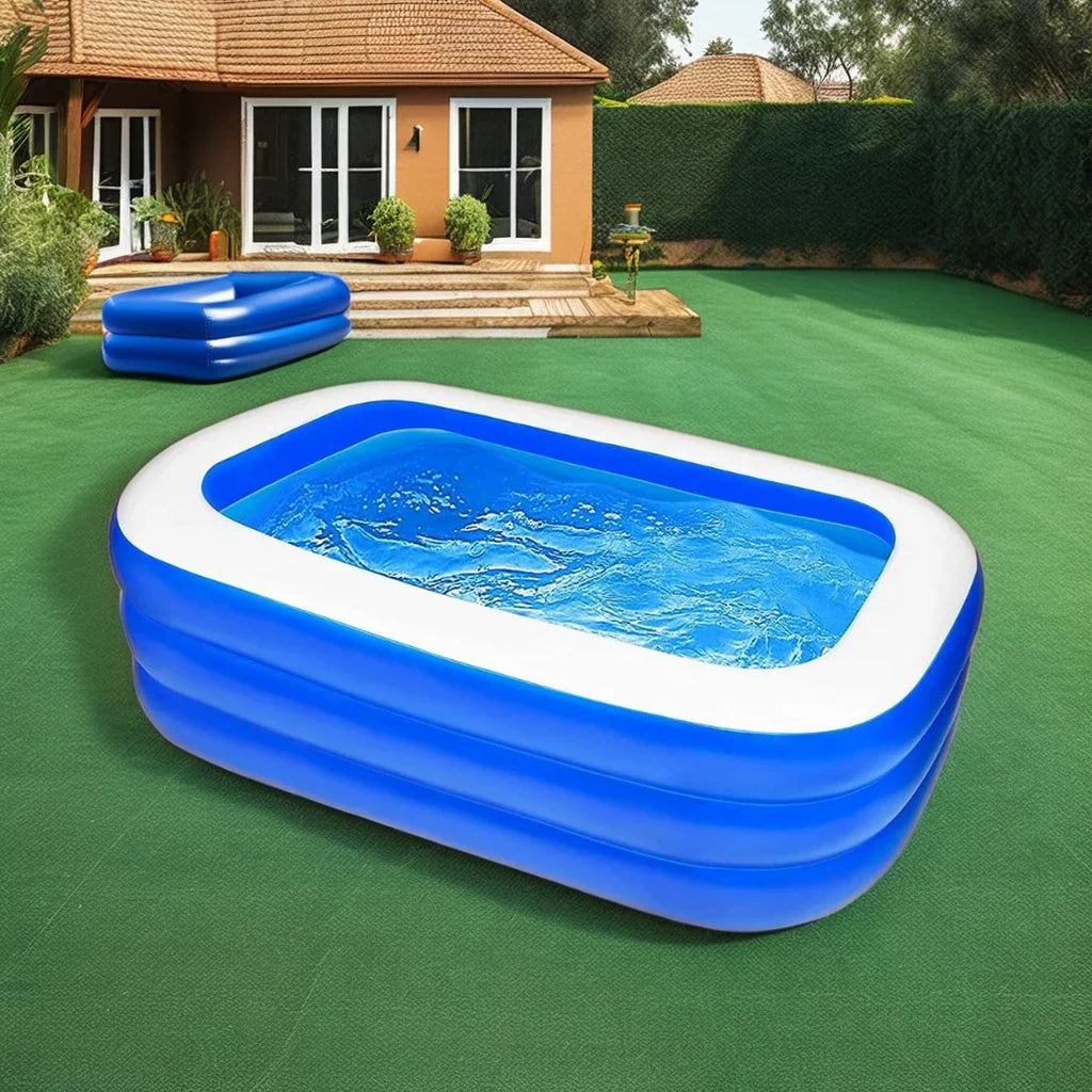 KTX-241555 Inflatable Foldable Square Pool for Kids - Available in 7FT, 8FT, 10FT Sizes - Ideal for Outdoor Water Play