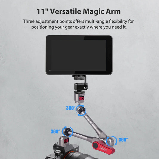 KTX-698643 11" Articulating Magic Arm with 1/4" Screw and Retractable Arri Pin for Action Cameras