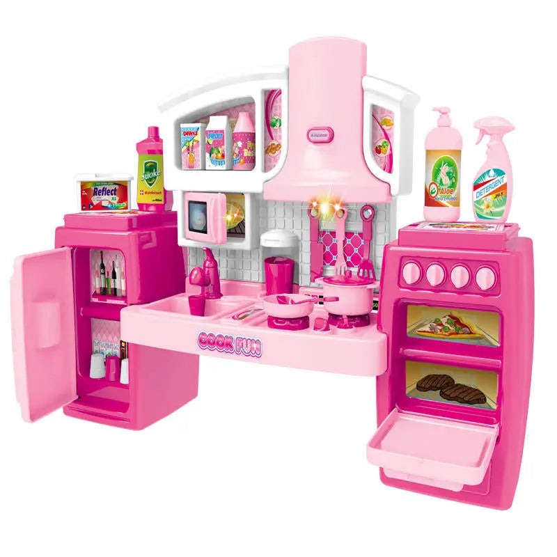 KTX-033235 Kids Kitchen Playset Tableware Simulated Cooking Toys for Girls Ages 5 and Up